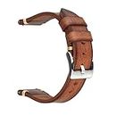 Berfine Retro Handmade Watch Band, Quick Release Vintage Leather Watch Strap Replacement,Choice of Width-18mm 20mm 22mm 24mm or 26mm, Brown, 20mm, Retro