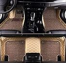 Hexes Custom Fitted 7D Antiskid Car Floor Mats for BMW i-4 - Beige & Beige Thread