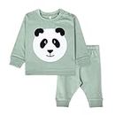 Ariel Cotton Fleece Clothing Sets For Boys & Girls - Unisex Winter Clothing Sets Full Sleeve T-Shirt & Pant, Green, 9 Months-12 Months