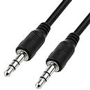 ikis Aux Cable, 3.5mm Male to Male Stereo Aux Cord Compatible with Headphone, Mobile Phone, Car Stereo, Home Theater & More,Black,1pc Pack. (1.5 Meter/Black)
