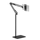 Tablet Floor Stand Holder Adjustable, Foldable Boom Arm Overhead Phone Mount for Sofa Bed Use, Compatible with 4.7” to 12.9” Cell Phone and Tablets