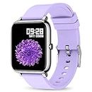 KALINCO Smart Watch, Fitness Tracker with Heart Rate Monitor, Blood Pressure, Blood Oxygen Tracking, 1.4 Inch Touch Screen Smartwatch Fitness Watch for Women Men Compatible with Android iPhone iOS (Purple)