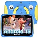 Blackview Kids Tablet Tab 3 Kids, 7 inch Android 13 Tablet, 4(2+2) GB+32GB/TF 1TB, Android Tablet for Kids with Parental Controls, Google Play/Dual Speakers, Pre-Installed iKids Learning Tablet, Blue