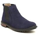 LOUIS STITCH Men's Italian Suede Leather High Ankle Boots Handmade Shoes for Biking Hiking (American Blue) (SUCLBU) (Size-6 UK)