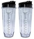 Blendin 32 Ounce Cup with Sip N Seal Lids - Replacement Jar Compaible with Nutri Ninja Auto-iQ 1000W and Duo Blenders - Premium Blender Cups Replacement (2 Pack)