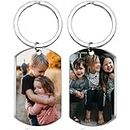 Personalized Double-sided Photo Text+Icons Keychain Drive Safe Boy Girlfriend Pet Memorial Anniversary Custom Keychain Gifts (Color Photo & Color Photo (1 Piece))