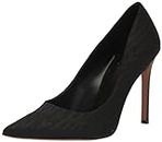 DKNY Women's Essential Open Toe Fashion Pump Heel Sandal Heeled, Black/Black, 7 US