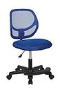 Amazon Basics Kids Adjustable Mesh Low-Back Swivel Study Desk Chair with Footrest, Blue