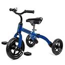Ancaixin 3 in 1 Toddler Tricycles for 2-5 Years Old Boys and Girls with Detachable Pedal and Bell, Foldable Baby Balance Bike Riding Toys for 2+ Kids, Child Birthday Christmas New Year Gift Blue