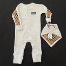Burberry Baby Infant One Piece Bodysuit Coverall With Sailor Scarf 6M Nova Check