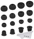 ALXCD Ear Tips for Powerbeats 2 Wireless Headphone, SML 3 Sizes 6 Pair Silicone Replacement Earbud Tips & 2 Pair Double Flange Ear Tip Cushion, Fit for Beats Powerbeats2 Wireless [8 Pair](Black)