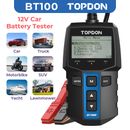 🔥TOPDON BT100 Car Battery Tester 12V Load Tester Automotive Alternator Tester