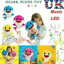 Baby Cartoon Plush Shark Toys Soft English Musical Dolls Gift For Kid Boys Girls