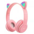 Wireless Bluetooth 5.0 Headset Cat Rabbit Ear LED Headphone w/Mic For Kids Girls
