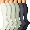 Laite Hebe Compression Socks for Women & Men Circulation(6 pairs)-Graduated Supports Socks for Running, Athletic Sports, 05-assorted16, Small-Medium