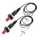 XAVSWRDE 2 PCS Piezo Spark Igniter Ignition Universal 1M Type of 1 Out 2 Piezo Spark Ignition Kit BBQ Grill Push Button Igniter with Cable Push Button Igniter for Gas Fireplace Gas Oven Gas Heater