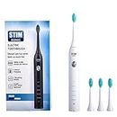 STIM Sonic Electric Toothbrush | With Replaceable Brush Heads Included | 2 Minute Smart Timer | 5 Brushing Modes | 45 Day Battery Life | White Colour | With 6 Months Warranty