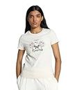 Puma Women's Graphic Print Regular Fit T-Shirt (625407_Alpine Snow