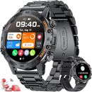 Smart Watch for Men Bluetooth Calls,1.39"HD Waterproof Black-steel