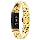 TenCloud Straps Compatible with Fitbit Inspire 2 Strap, Metal Stainless Steel Adjustable Replacement Business Wristband Band Watch Accessory for Inspire 2 Fitness Tracker Only (Gold)