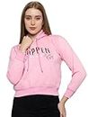 Magknit Stylish Women's Pinted Crop Sweatshirts Hoodies Pink