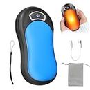 Hand Warmers, 2 In 1 Portable Hand Warmer & USB Power Bank 1WmAh, 3 Levels of Temperature Control, 40-60℃ Constant Hand Warmer Rechargeable Heater Perfect for Outdoor, Camping, Work (Bleu)