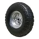 2 x 10" Pneumatic Tyre 5.2/7.5-4, 370x55 mm Replacement Wheel for Wheelbarrow Sack Truck Hand Trolley Cart, Black