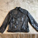 Jeans By Buffalo Mens Motorcycle Full Zip Jacket Faux Leather Black Size M