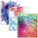 Five Star Spiral Notebooks, 1 Subject, College Ruled, 11" x 8-1/2", Cute Designs Bright Colors, 3 Pack