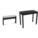 Casio Electronic Keyboard Stand (CS-68BK),Black and Casio CB-7BK Piano Bench with Padded Seat, Black