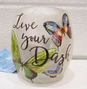 Stony Creek-Live Your Dash 3" Frosted Lighted Glass VASE