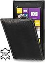 StilGut, UltraSlim, Funda de Cuero Genuino para Nokia Lumia 1020, Negro