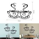 Coffee Cup Pattern Wall Stickers Cafe Vinyl Decals Pub Decals Kitchen Home Decor