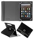 Acm Rotating Leather Flip Case Compatible with Kindle All Fire Hd 8 Tablet Cover Stand Black