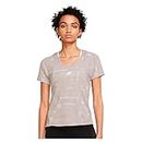 Nike W NK Air DF Top SS T-Shirt, College Grey/Moon Fossil/Reflective silv, L Women's