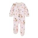 Burt's Bees Baby baby girls Play Pjs, 100% Organic Cotton One-piece Romper Jumpsuit Zip Front Pajamas and Toddler Sleepers, Sweet Doe, 6 Months US