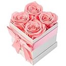 AROMEO Pink Roses, A Gift That Lasts | Fresh Flowers for Delivery, Mothers Day Gifts, Mom, Girlfriend, Wife, Mother, Birthday, Women Gift. Preserved Fresh Cut Zero Maintenance Roses with Box