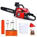 Gas Chainsaw,60 CC Gas Chainsaw Handheld Cordless Petrol Chainsaws,2 Cycle Gasoline Engine Professional Powered Chainsaws with 20-Inch Guide Bar Tree Cutting Tool for Farm Garden and Yard