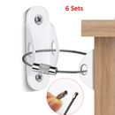 6 Packs Anti Tip Furniture Strap Bracket Metal Safety Wall Anchor Baby Proofing