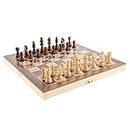Frekky 13X13 Inch | Wooden Chess Set for Kids and Adults | Foldable Chess Board Game | Storage for Wooden Pawns | Non-Magnetic Chess and Pawns( FC021)