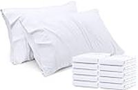 Utopia Bedding Pillowcases - 12 Pack - Bulk Pillowcase Set - Envelope Closure - Soft Brushed Microfiber Fabric- Wrinkle, Shrinkage and Fade Resistant Pillow Covers 20 x 30 Inches (Queen, White)
