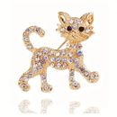 Women Cute Rhinestone Kitten Brooch to coats suits and clothing accessories Gift