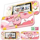 oqpa for Nintendo Switch Lite 2019 Case for Girls Boys Kids Cute Kawaii Anime Cartoon Character Design Cool Fun Protective Cases Hard Shell Cover with Screen Protector Glass for Switch Lite,Kirb
