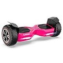 Gotrax E4 Hoverboard with 8.5" Offroad Tires, Music Speaker and 12km/h & 12km, UL2272 Certified, Dual 250W Motor and 144Wh Battery All Terrain Self Balancing Scooters for 44-220lbs Kids Adults(Pink)