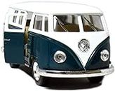 5" Die-cast 1962 VW Classic Bus 1/32 Scale (Green), Pull Back n Go Action.