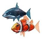 Air Swimmers Shark Large Remote Control Flying Fish Inflatable Clown Fishc Indoor Entertainment Children's Toy 2 Pack