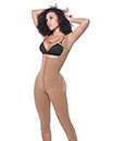 Stage 2 Colombian BBL Faja- Post Surgical Recovery Shapewear For Tummy Tucks Lipo360 or BBL Compression Garment Long Leg, Nude, X-Small