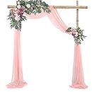Mohoeey 20ft Blush Wedding Arch Draping Fabric,Sheer Backdrop Curtains Draps Decorations for Wedding Ceremony Party Ceiling Home Decoration
