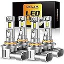 OXILAM Upgraded 9005 9006 LED Bulbs Combo, 600% Ultra Brighter, 1:1 Mini Size, 6500K Cool White, 9005/HB3 9006/HB4 Halogen Replacement, Canbus Ready, Pack of 4