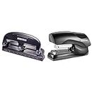 Bostitch EZ Squeeze™ 20 Sheet 3 Hole Punch, Silver/Black (HP20) & Office Heavy Duty 40 Sheet Stapler, Small Stapler Size, Fits into The Palm of Your Hand; Black (B175-BLK)